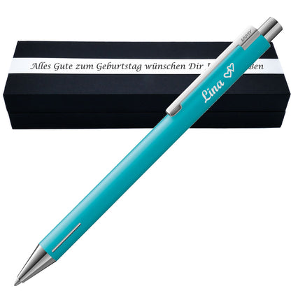 LAMY Econ Kugelschreiber mit Gravur als Geschenk | Geschenkverpackung inklusive Wunschgravur | schwarz schreibend | hochwertiges Metall