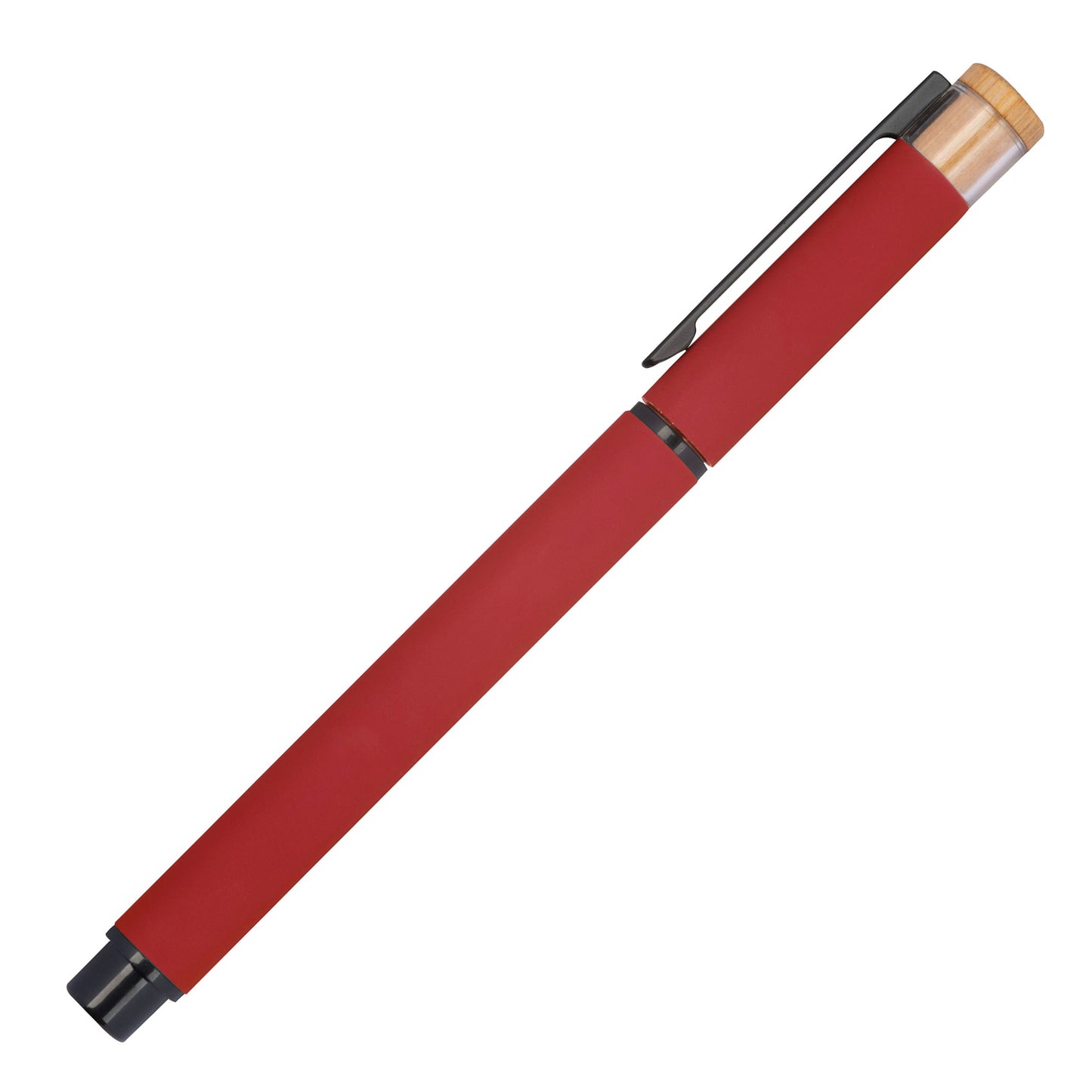 Schreibset mit Wunschgravur | Kugelschreiber und Rollerball | Bambusdrücker | recyceltes Aluminium | Blau schreibend  Schriftarten | Werbekugelschreiber Gravur