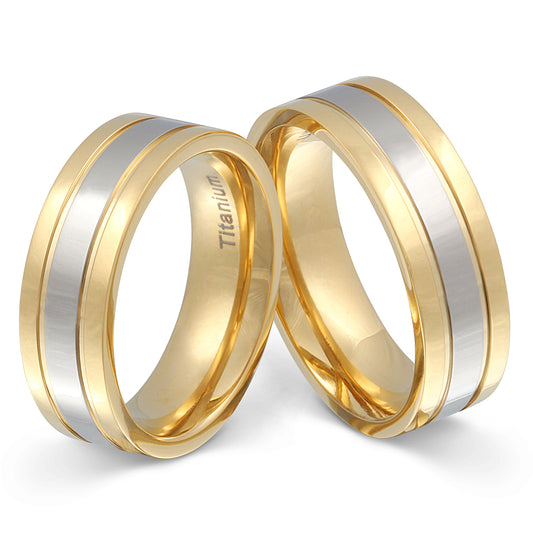 Siena Partnerring-Set mit Lasergravur