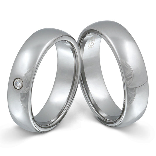 SilverLight Partnerring-Set mit Lasergravur